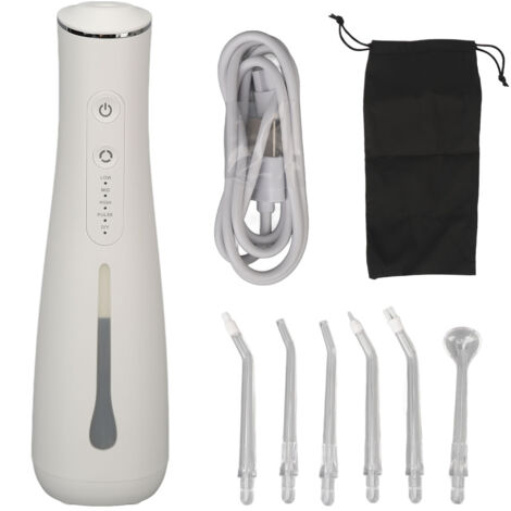 Brosse à Eau Dentaire 6 Modes, Nettoyeur Dentaire Portable avec Embouts pour Soins Bucco-dentaires et Blanchiment