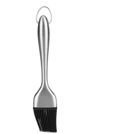 Brosse à Huile pour Barbecue Pinceau à Pâtisserie en Silicone Résistant à La Chaleur Outil de Torréfaction avec Poignée en Acier Inoxydable pour La Cuisson au Four, 20cm