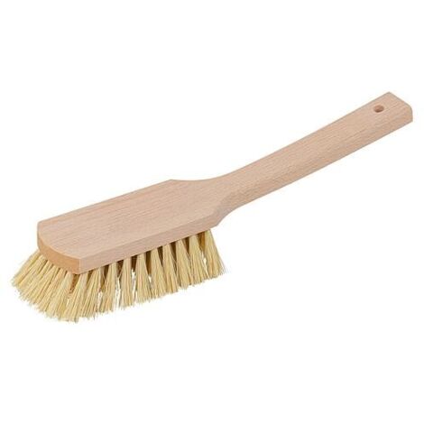 Brosse à manche, bois, 29cm, bombée, fibre
