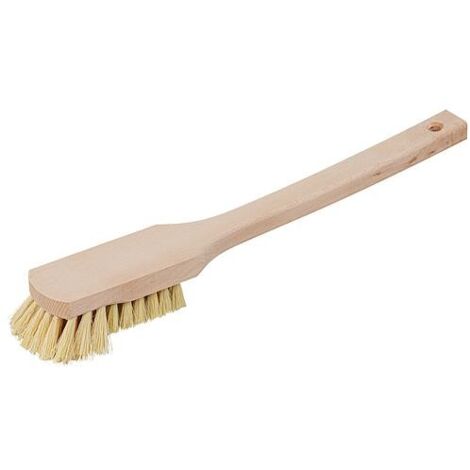 Brosse à manche, bois, longue, plate, fibre