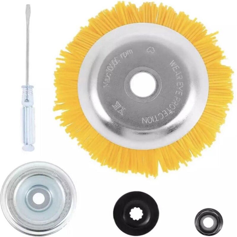 Brosse à mauvaises herbes Brosse Conique Brosse à désherbage Pour Débroussailleuses Sens du moteur Nettoyage des Sols Trottoirs