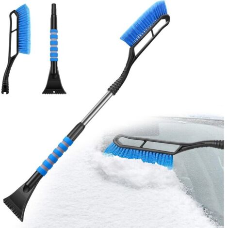 Brosse à neige et grattoir à glace pour pare-brise de voiture – Accessoire extérieur automobile indispensable, gadget d'hiver pour voiture – Grattoir à neige universel détachable – Bleu