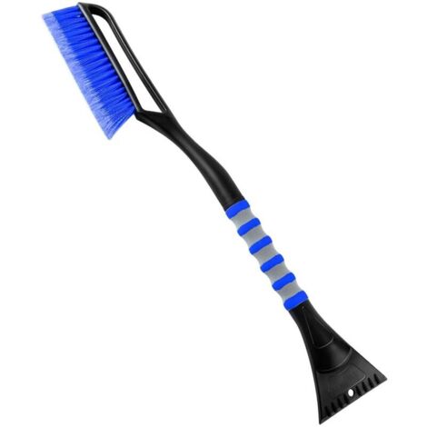 Brosse à neige et grattoirs à glace de 68 cm pour pare-brise de voiture, grattoirs à neige détachables avec poignée en mousse ergonomique pour voitures,camions et VUS(ABS robuste,brosse en PVC,bleu)