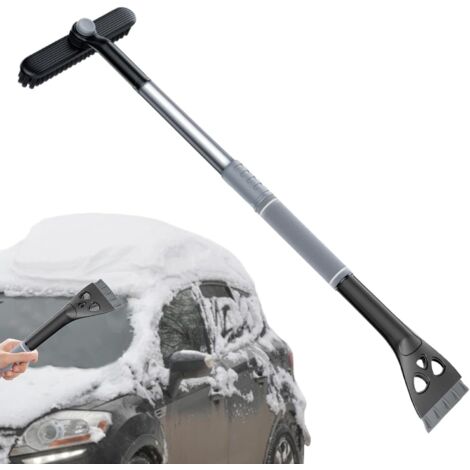 Brosse à neige - Tête rotative avec poignée en mousse extensible - Grattoir