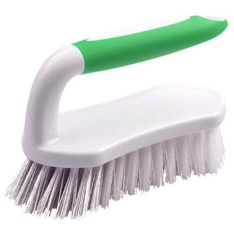 Brosse à récurer. poignée confortable et poils rigides flexibles. robuste. pour douches. lavabos. tapis et sols de salle de bain - Lot de 2