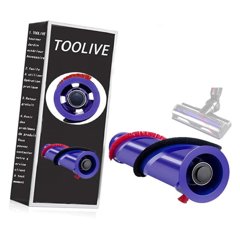 Toolive - Brosse à rouleau Brushroll pour aspirateur Dyson V6 V7 Animal, remplace 968266-02 968266-04, Ne Pas Inclure Le Couvercle D'extrémité