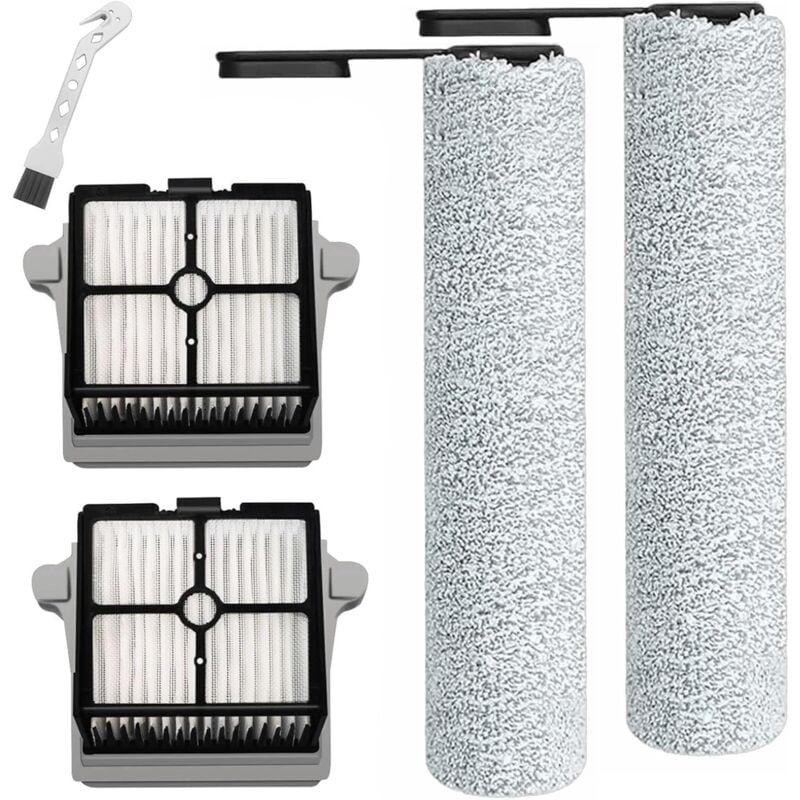 Brosse à Rouleau + Filtre de Rechange pour pour Tineco Floor One S7 /S7 Pro /S6 pour aspirateur Sec et Humide, Ensemble d'accessoires 2 Rouleaux de