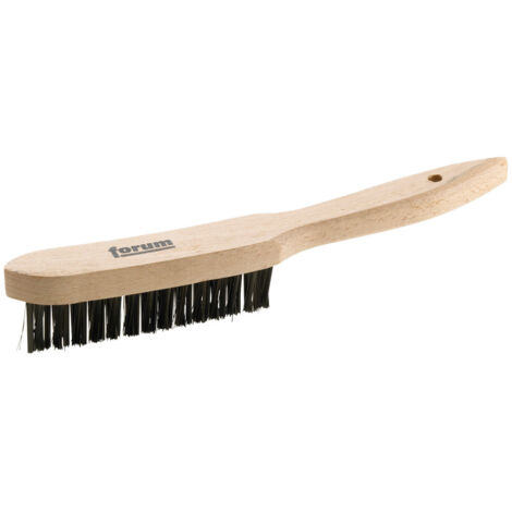 Brosse à soudures d'angle, Nombre de rangées : 3, Garniture Fil d'acier inoxydable, Epaisseur du fil 0,35 mm, Modèle : lisse
