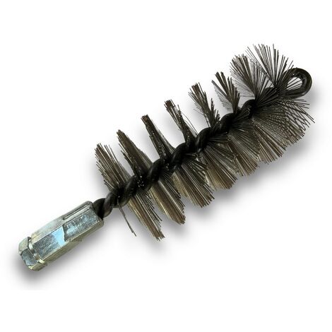Brosse à tube PRO INOX Ø 60 mm  Raccord M12175 femelle  Ame en acier torsadé  Nettoyage brossage tube et canalisation  Kibros 41SCI60