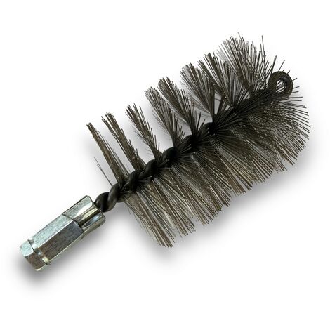 Brosse à tube PRO INOX Ø 80 mm  Raccord M12175 femelle  Ame en acier torsadé  Nettoyage brossage tube et canalisation  Kibros 41SCI80