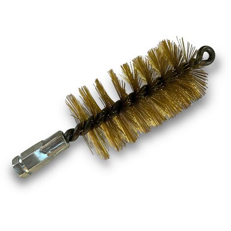 Brosse à tube PRO LAITON Ø 60 mm  Raccord M12175 femelle  Ame en acier torsadé  Nettoyage brossage tube et canalisation  Kibros 41SCL60