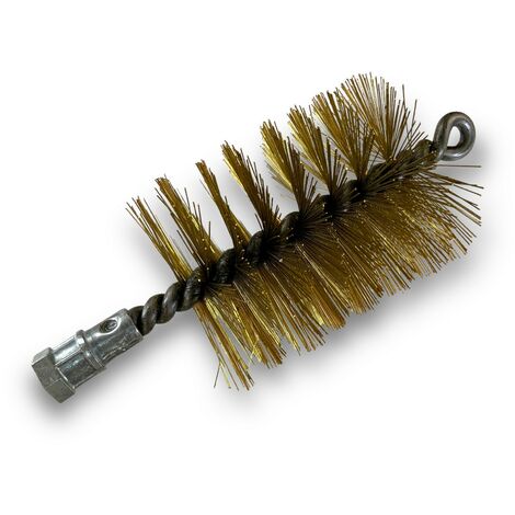 Brosse à tube PRO LAITON Ø 75 mm Raccord M12175 femelle Ame en acier torsadé Nettoyage brossage tube et canalisation Kibros 41SCL75