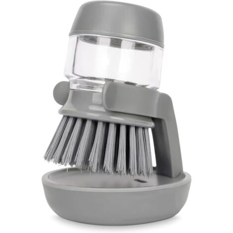 Brosse à Vaisselle avec Distributeur de Liquide, Ensemble de Rangement pour Distributeur De Savon Rechargeable Brosse pour Nettoyage de Vaisselle, Casseroles, évier de Cuisine