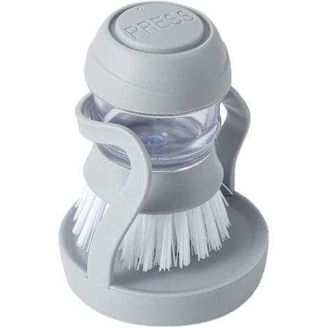 Brosse à vaisselle distributeur de savon 2024 avec support de rangement, brosse de cuisine avec support pour casseroles et poêles