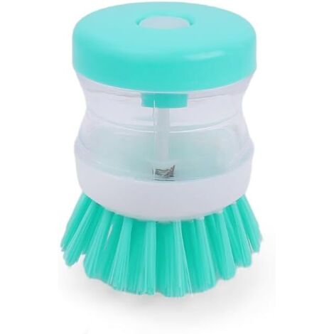 Brosse à vaisselle liquide à pression avec distributeur de savon, adaptée au nettoyage de la vaisselle, des ustensiles de cuisine et des éviers (verte)-AquaForge