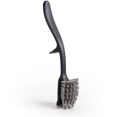 Brosse à vaisselle noire avec support intégré pour le rangement sur le bord