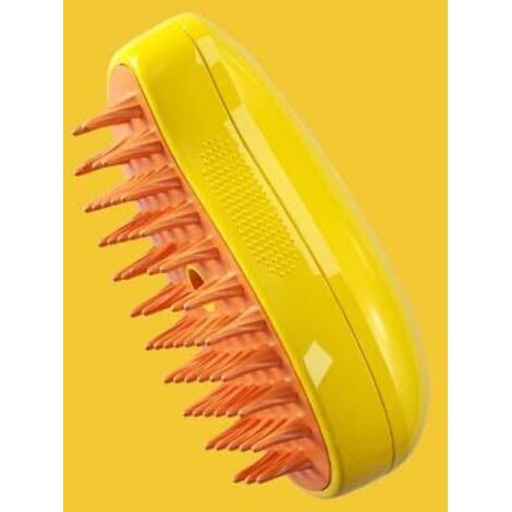 Brosse à vapeur 3 en 1 pour animaux de compagnie - Peigne dépilatoire - Nettoyant massant en silicone pour animaux de compagnie