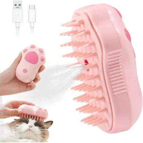 Brosse à vapeur - Cat Steamy Brush - 3-en-1 - Démêlage - Massage - Nettoyage