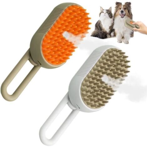 Brosse à vapeur - Non spécifié - 3-en-1 - Nettoyage doux - Massage apaisant - Réduit la perte de poils