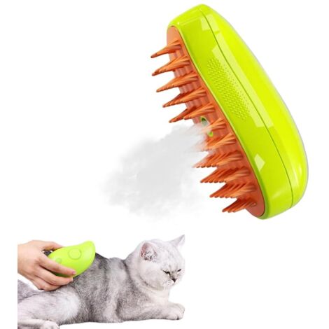 Brosse à vapeur pour chat - Brosse à vapeur 3 en 1 pour chat, brosse à vapeur autonettoyante pour chat