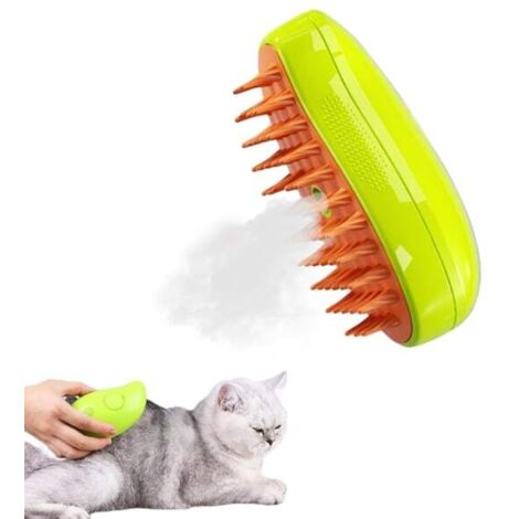 Brosse à vapeur pour chat - Brosse à vapeur 3 en 1 pour chat, brosse à vapeur autonettoyante pour chat SENL