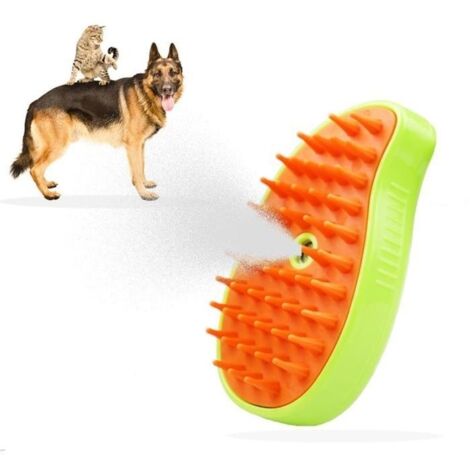 Brosse à vapeur pour chat, brosse à vapeur 3 en 1 pour chat pour la perte, pour enlever les poils emmêlés et lâches-vert