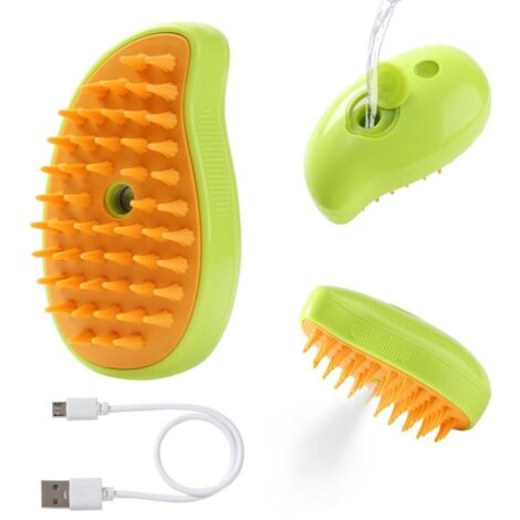 Brosse à vapeur pour chat, nouvelle brosse à poils d'animaux 3 en 1, vapeur nettoyante pour chiens, brosse à brume pour chat, brosse de bain pour chat avec eau à la vapeur, brosse de toilettage à la v