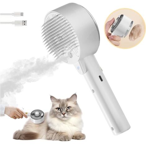 Brosse à vapeur pour chat, peigne de massage antistatique 4 en 1, brosse de toilettage multifonctionnelle pour chat Spray pour
