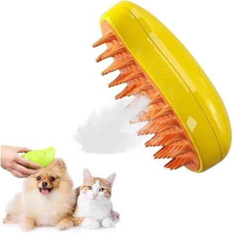 Brosse à Vapeur pour Chat,Brosse Chien Chat à Vapeur,3 en 1 Brosse à Poils de Chat à Vapeur,Brosse chat vapeur