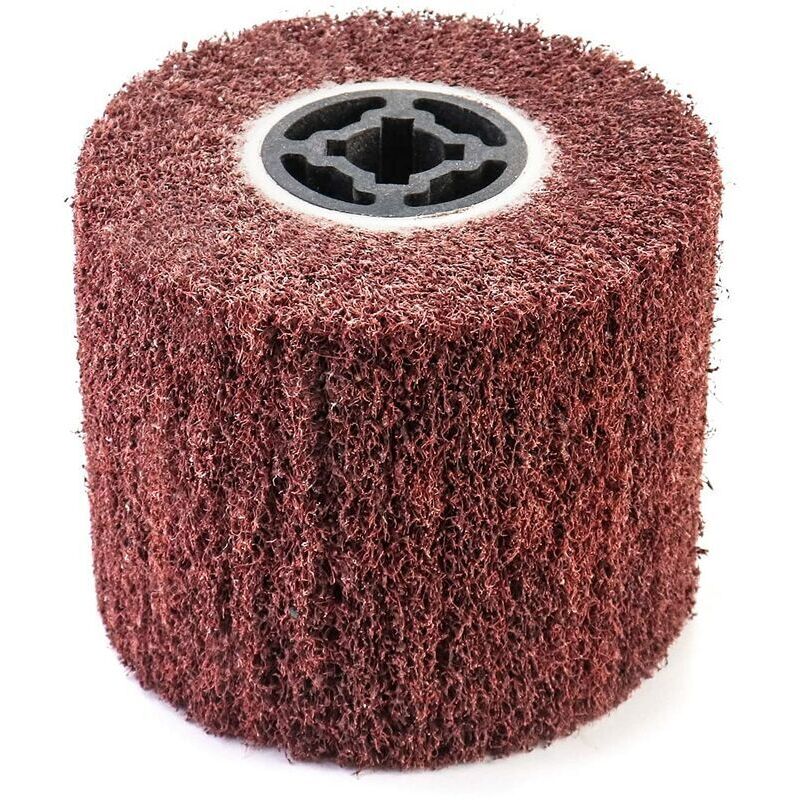 Brosse Abrasive Brosse en Fibre Synthétique pour Rénovateur Extérieur, Ø120x100x19mm, Grain 80