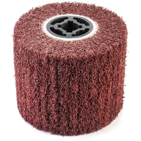 Brosse Abrasive Brosse en Fibre Synthétique pour Rénovateur Extérieur, Ø120x100x19mm, Grain 80