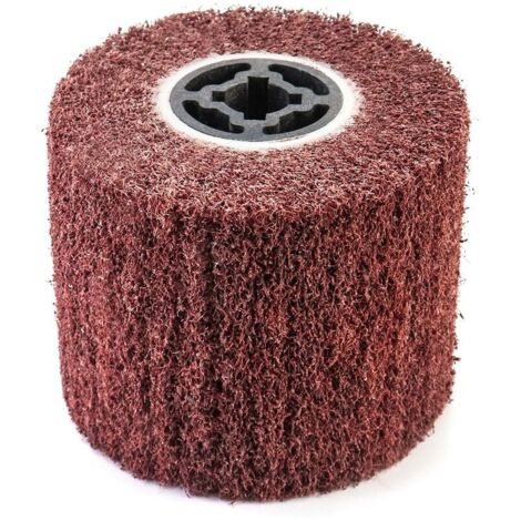 Brosse Abrasive Brosse en Fibre Synthétique pour Rénovateur Extérieur, Ø120x100x19mm, Grain 80