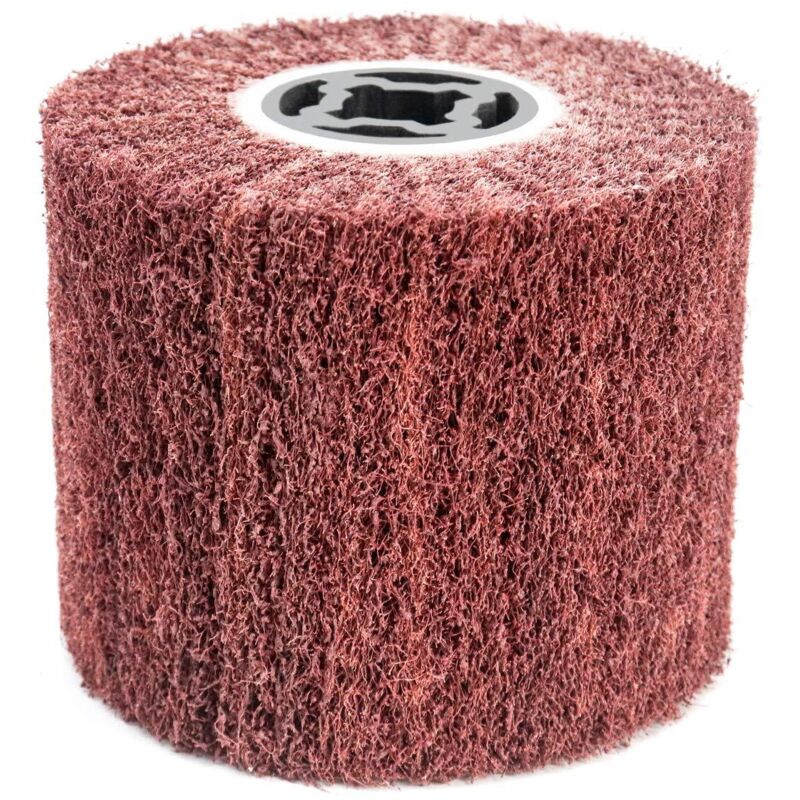 Brosse Abrasive Brosse en Fibre Synthétique pour Rénovateur Extérieur, Ø120x100x19mm, Grain 60