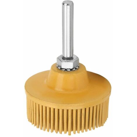 Brosse Abrasive en Caoutchouc émeri pour Disque à Poils de 2 Pouces Brosse de Polissage pour Meule de Polissage pour L'élimination de la Rouille des Bavures(jaune)