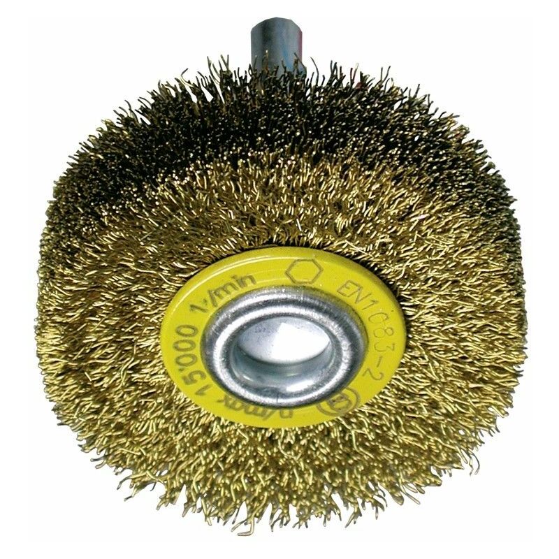 Osborn - Brosse ronde en acier inoxydable avec fil ondulé avec tige de 6 mm et garniture ø 0,30 mm (80x10x20) 5162507361
