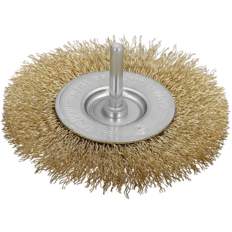 Brosse Acier Laitonné Disque Ø 50 mm. pointe 1/4"