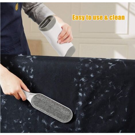 Brosse 3-en-1 Anti-poils D'animaux – Manche Réglable, Grattoir Intégré, Pour Canapés, Tapis, Vêtements (chat, Chien)