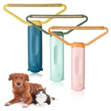 Brosse Anti Poils Animaux Chat Chien, Brosse Ramasse Enlève Poils Portable Réutilisable Autonettoyant Brosse Tapis Pet Hair Remover