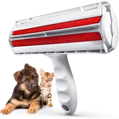 Brosse anti-poils d'animaux, rouge, 2019cm, 1 pièce, élimine les poils morts, peigne rouleau pour poils de chat, outil d'épilation à un bouton.