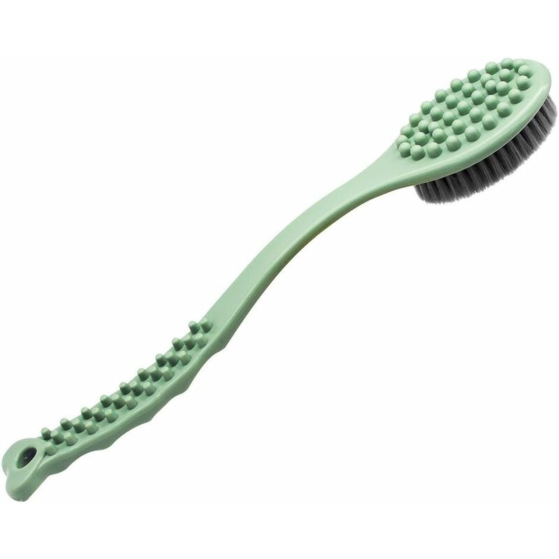 Brosse arrière - brosse de massage corporelle douce et confortable, peut nettoyer le dos dans toutes les directions (Green)-Fei Yu