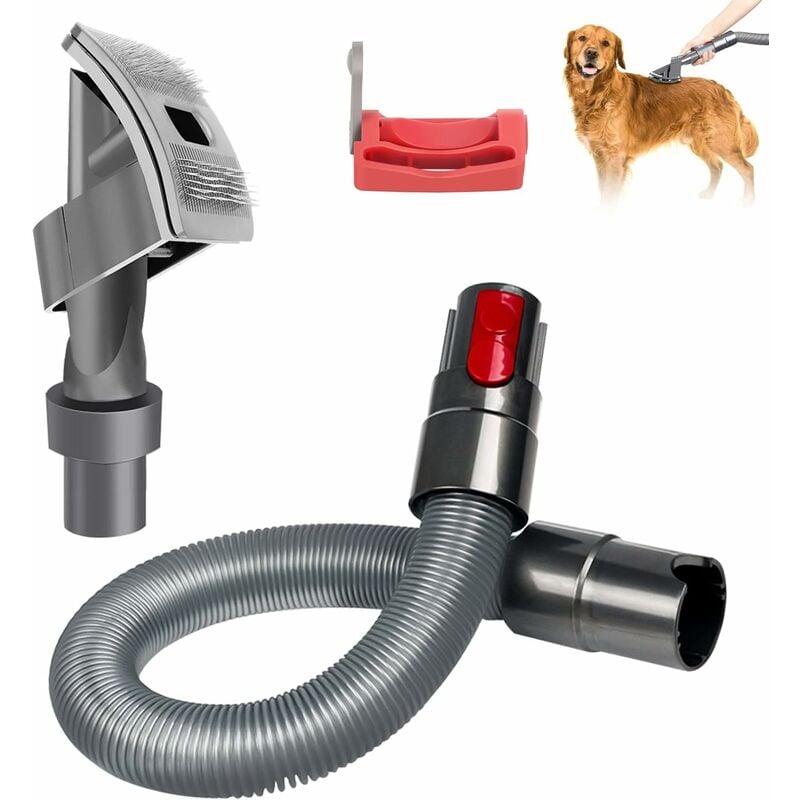 Brosse Aspirateur Chien pour Dyson, Brosse à Poils D'animaux, avec Extension Tuyau et Verrou de Gâchette, pour Dyson V7 V8 V10 V11 V12 V15