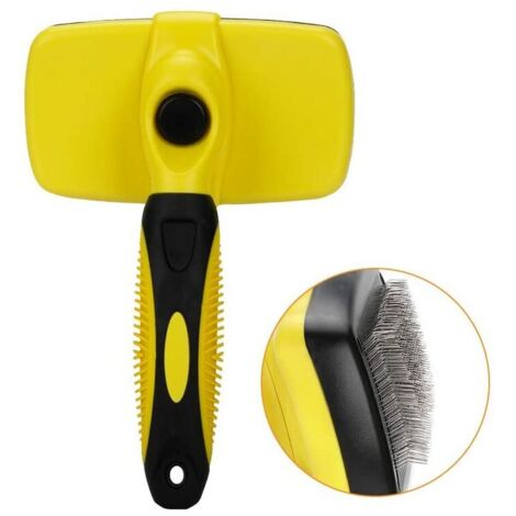 Brosse autonettoyante pour chien et chat Convient pour les poils longs Convient pour les petits animaux de grande taille
