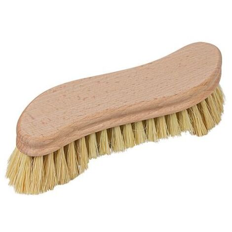 Brosse, bois, forme S, barbe, garnie de fibres