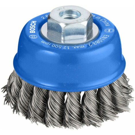 Brosse boisseau 75 mm à fils d'acier torsadés M10 75 mm, 0,5 mm, M10