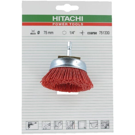 Brosse boisseau 75mm 1/4" Grittyflegrain 80 HIKOKI 751330