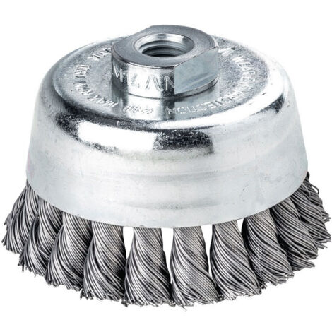 Brosse boisseau D. 80 mm filetage épaiss. de fil 0.5 mm acier 9 000 min-¹ LESSMA