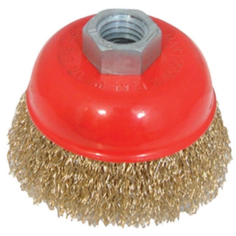 Silverline - brosse boisseau acier laitonné ondulé 75 mm 208542