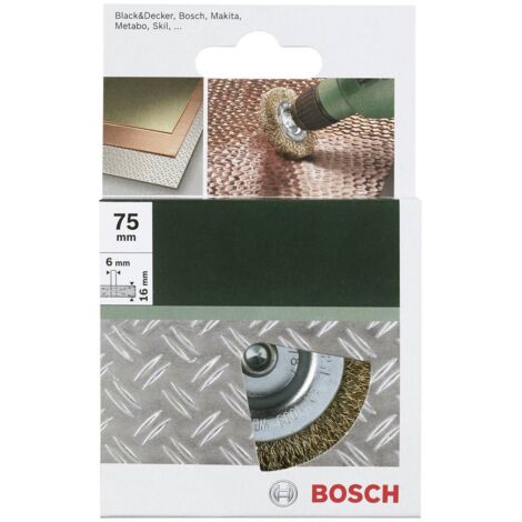 Brosse boisseau pour perceuses - fils ondulés, laitonnés, 75 mm Bosch 2609256519 V788571