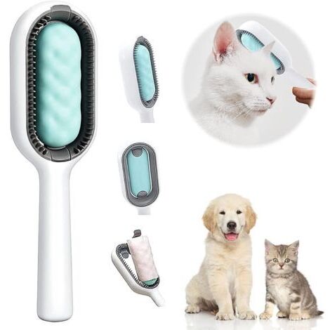 Brosse Chat Brosse Chien, Universel Brosse Anti Poils Animaux, Brosse pour Chat Poil Long, Brosse de Nettoyage Multifonctionnelle pour le Nettoyage et le Toilettage des Poils d'animaux (Vert）
