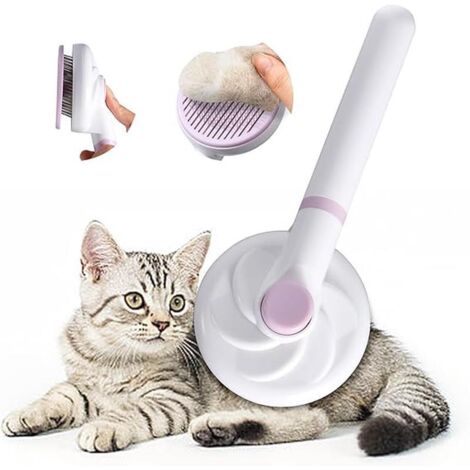 Brosse chat douce démêlante, manche amovible, toilettage poils longs